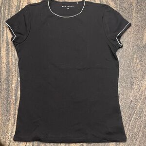 Elie Tahari Black Short Sleeve Tee with White Trim